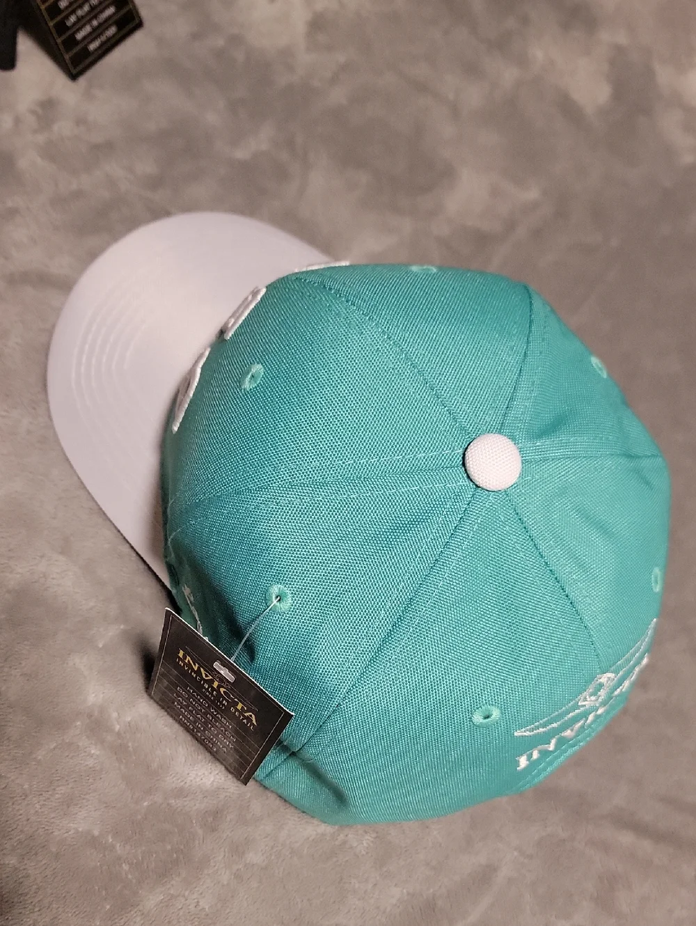 NWT Invicta Reversed BBSD Turquoise White 6 Panel Baseball Hat Cap 